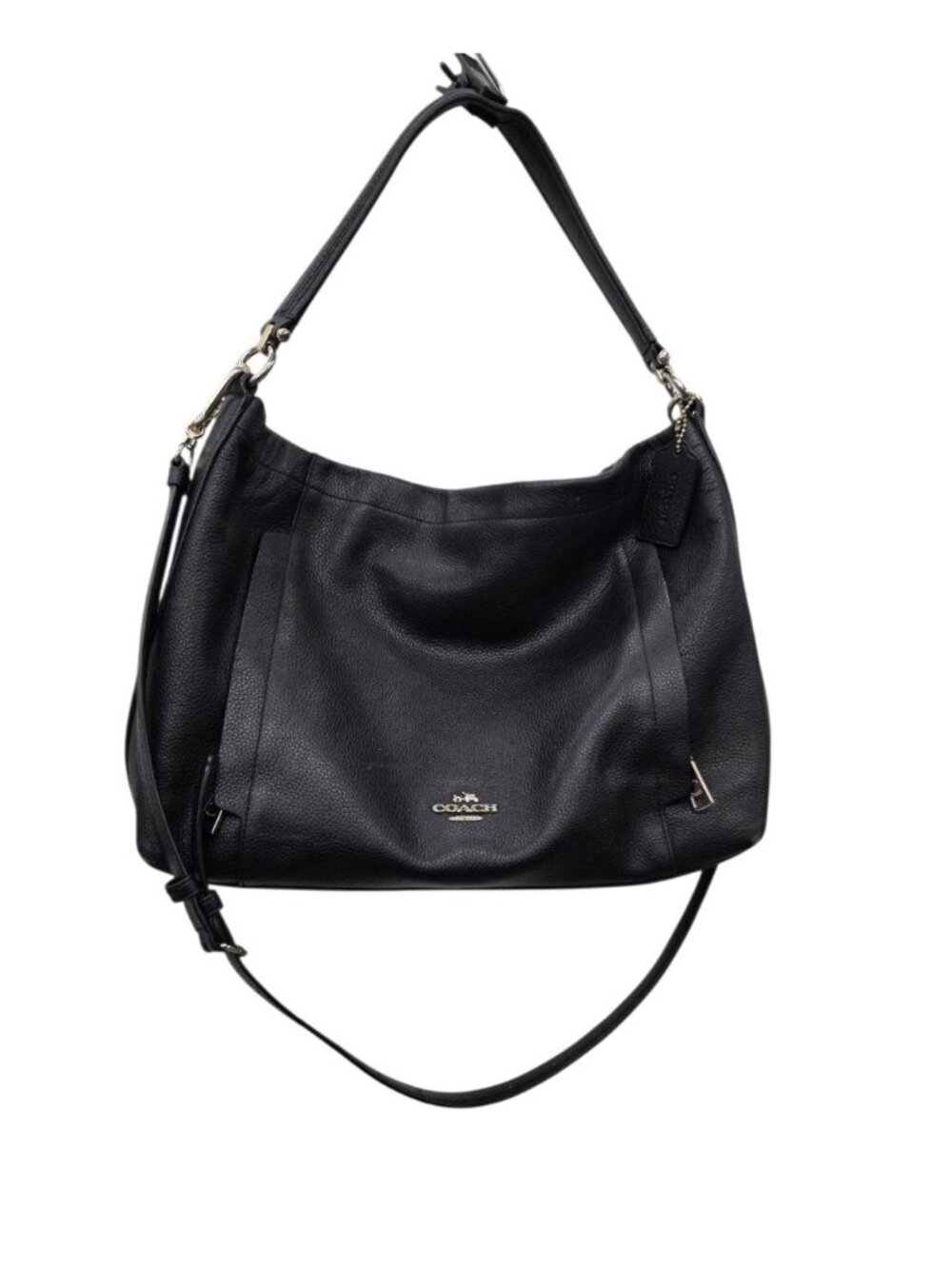 COACH Scout Hobo Black Pebbled Leather Shoulder Crossbody Bag